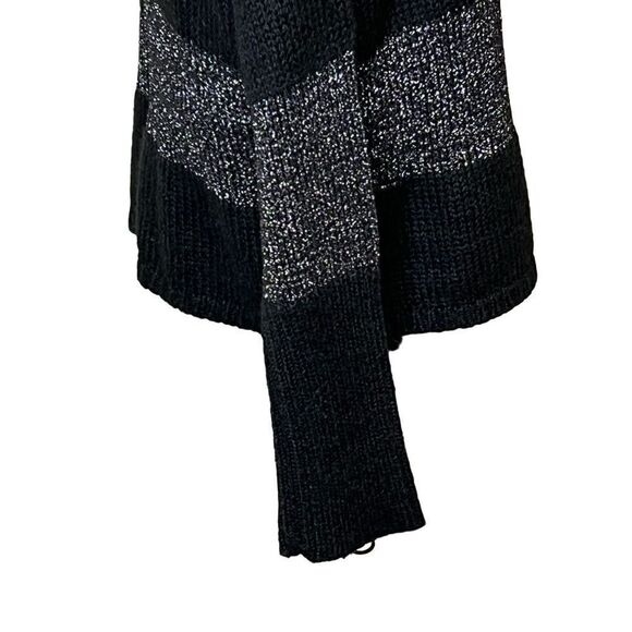 Loft black and metallic silver striped wool blend sweater size XL - Picture 7 of 16